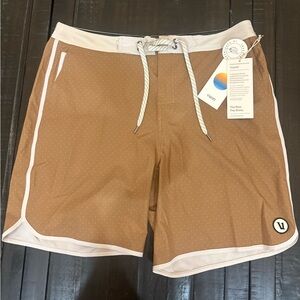 Vuori Brown and Cream Board Shorts